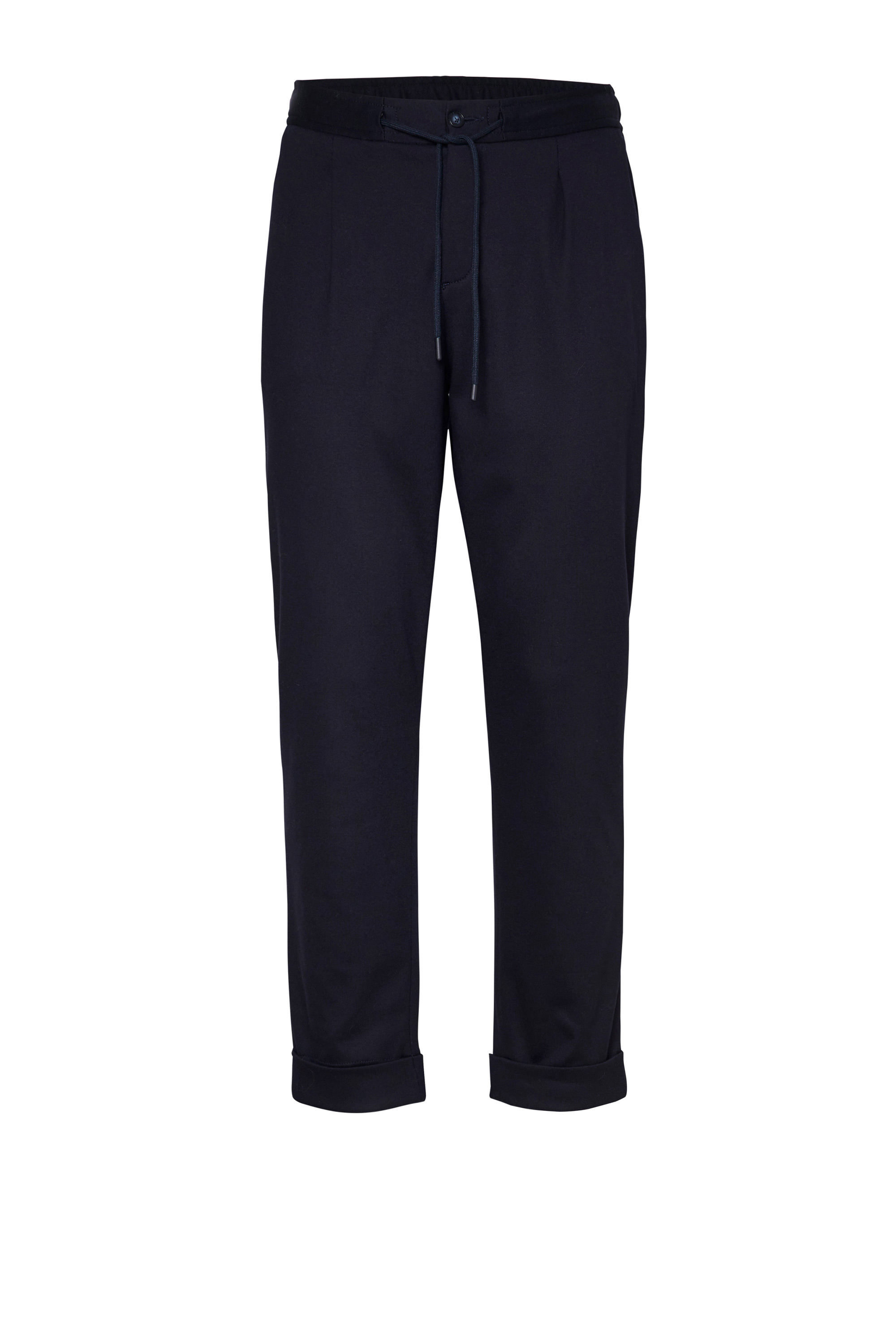 Schwarze Jerseyhose von DESOTO – elastisch, bequem und bügelfrei, ideal für Alltag und Business. Klick führt zur Hosen-Kategorie im Online Shop.