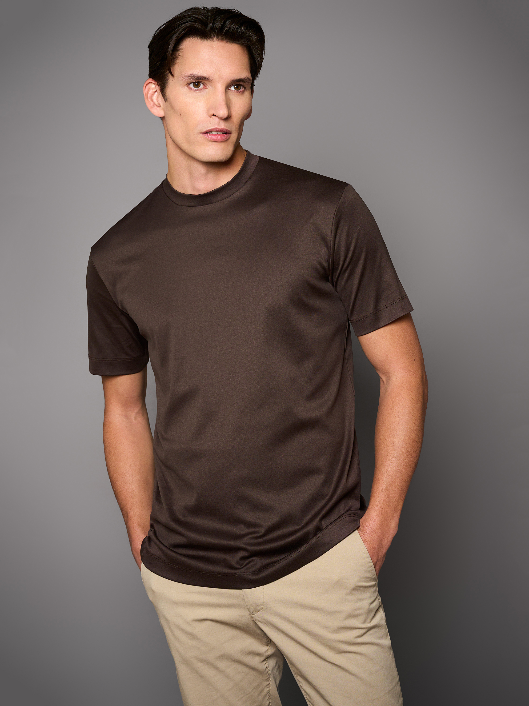 T-Shirt | Style »Luxury Two Ply T-Shirt« dark brown