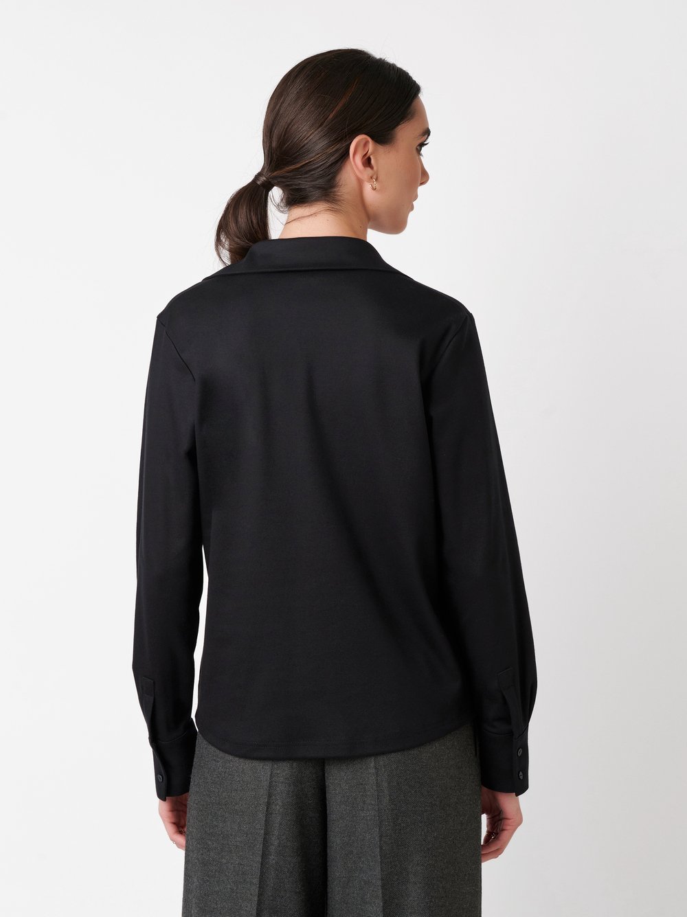 Poloshirt Fiona black  rear view Poloshirt Fiona black  rear view