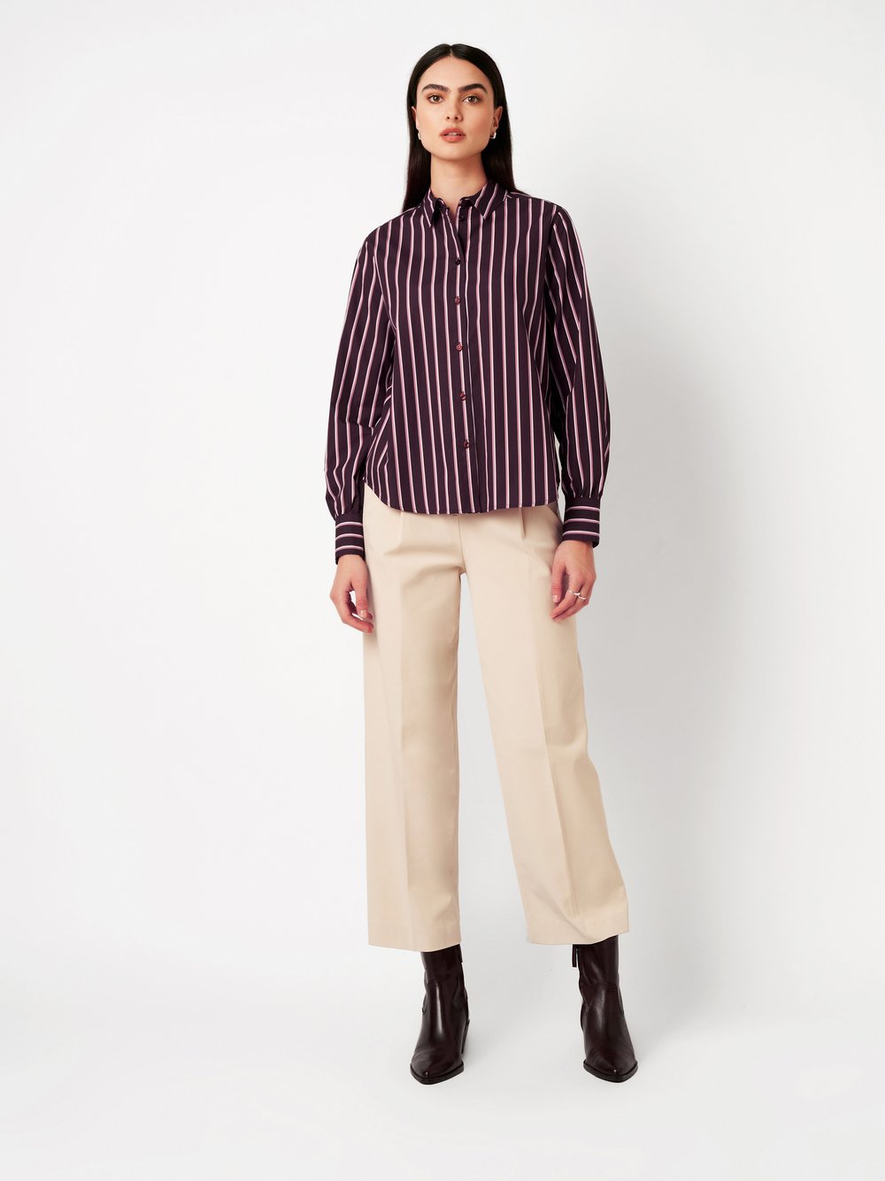 Bluse | Style »Lizzy« striped burgundy rosé