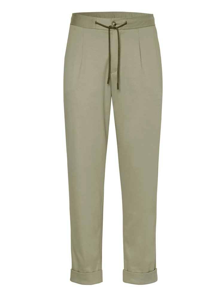 Mens trousers casual in solid green, product view