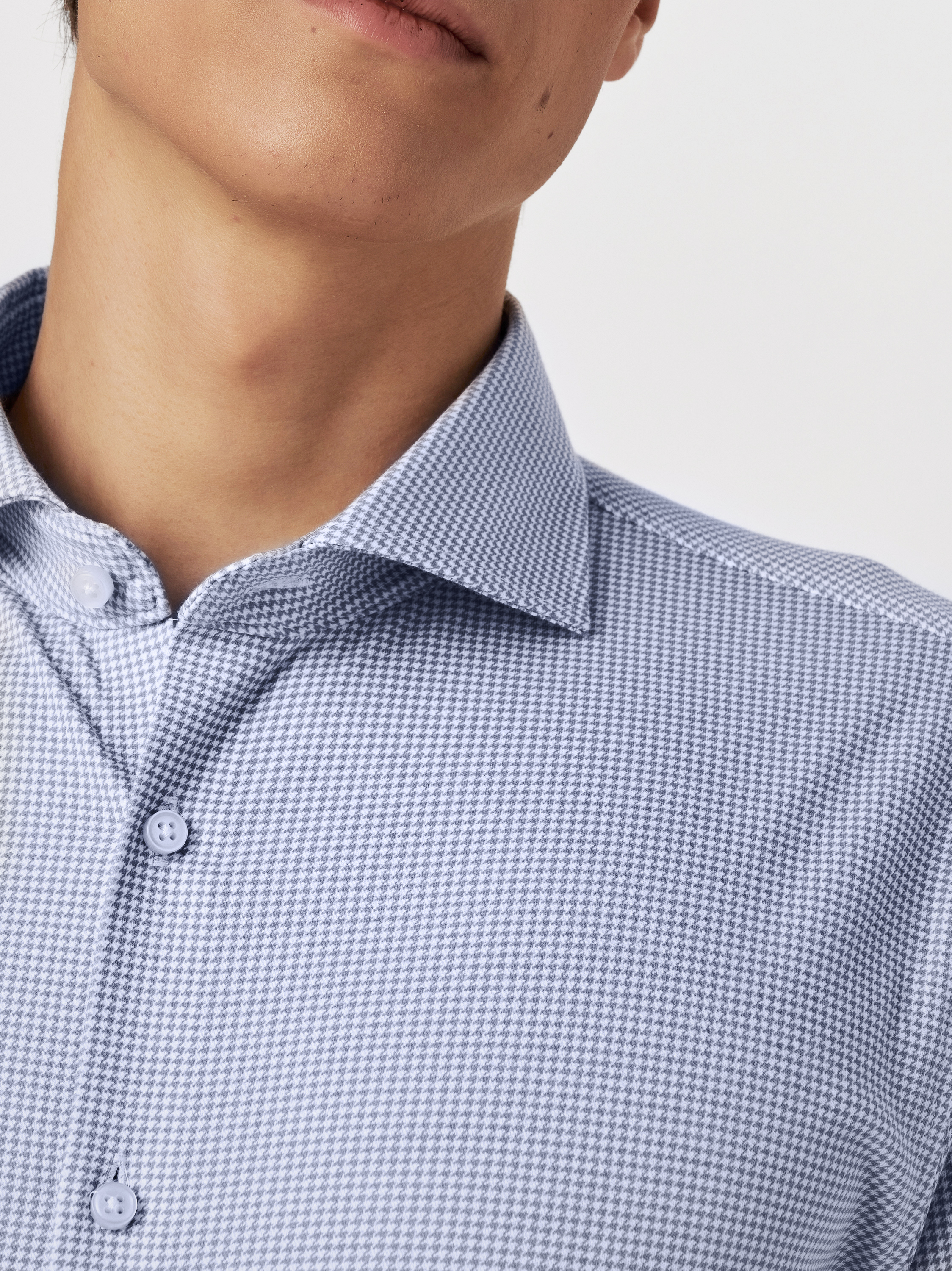 Hemd Essential Hai navy houndstooth Detailansicht Hemd Essential Hai navy houndstooth Detailansicht