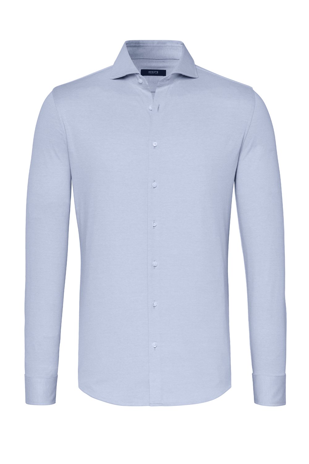 Herrenhemd Luxury Hai in blue melange, freigestellte Produktansicht