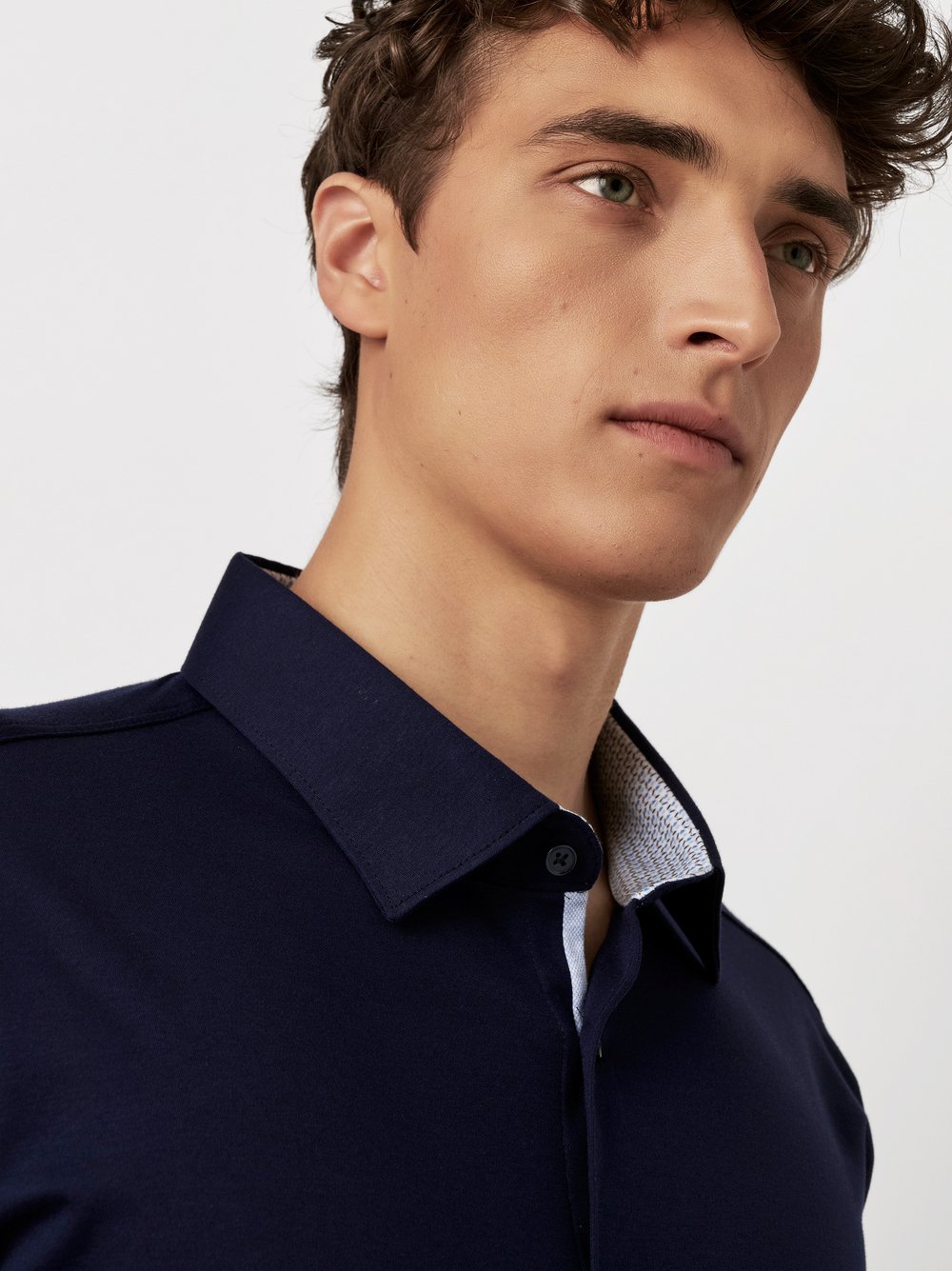 Hemd Casual Kent solid dark navy Detailansicht Hemd Casual Kent solid dark navy Detailansicht