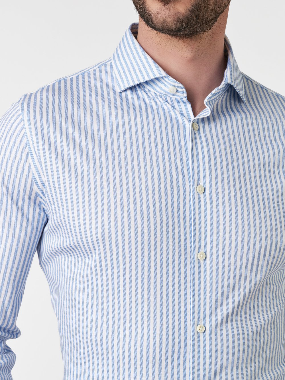 Shirt Luxury Hai light blue white stripes detail view Shirt Luxury Hai light blue white stripes detail view