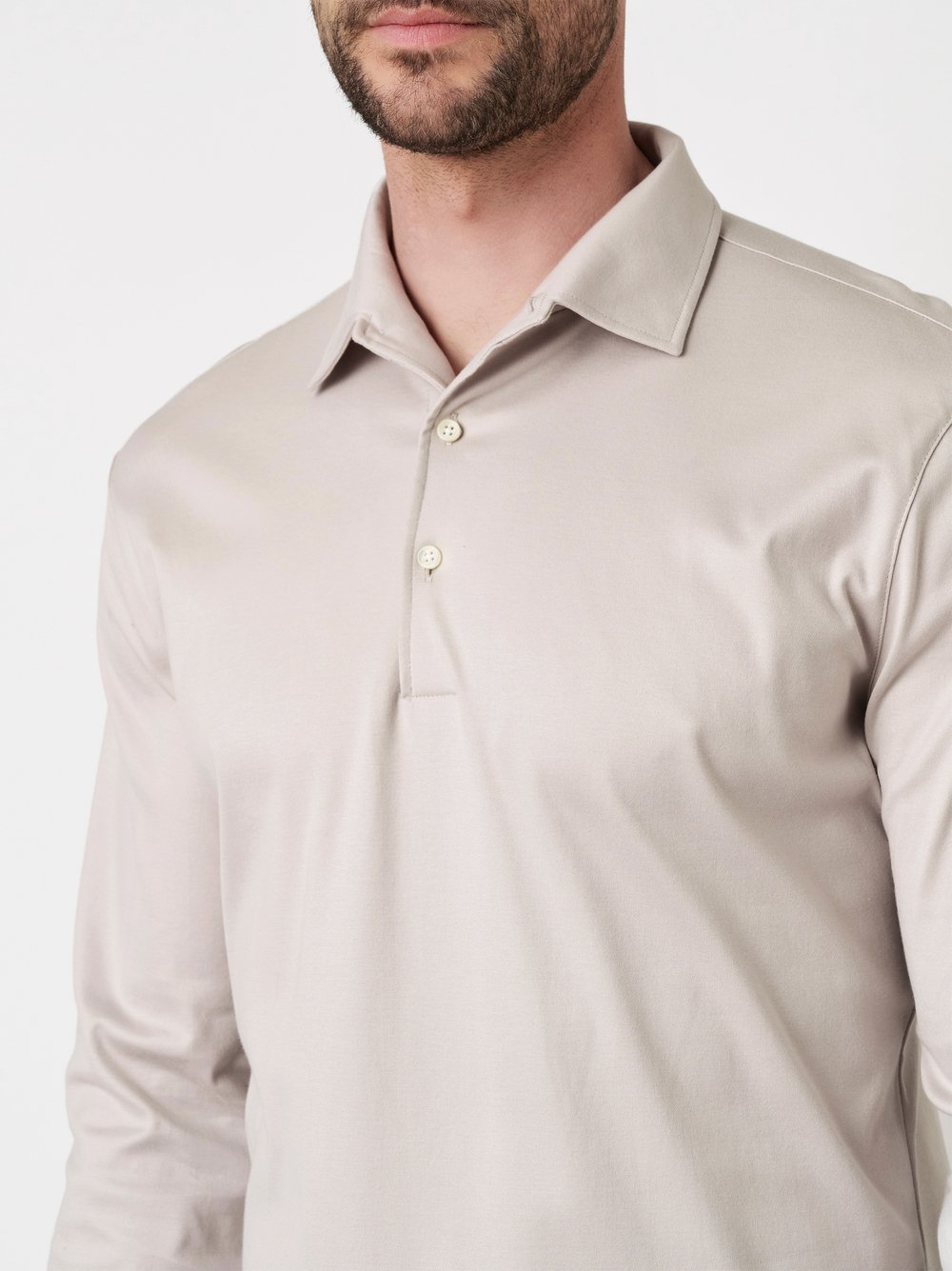 Polo Luxury Two Ply Polo Revers solid light brown detail view Polo Luxury Two Ply Polo Revers solid light brown detail view