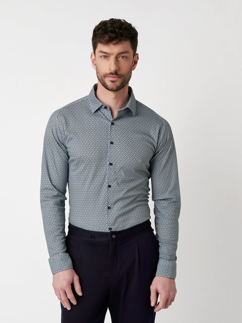 Shirt | Style »Casual Kent« green squares