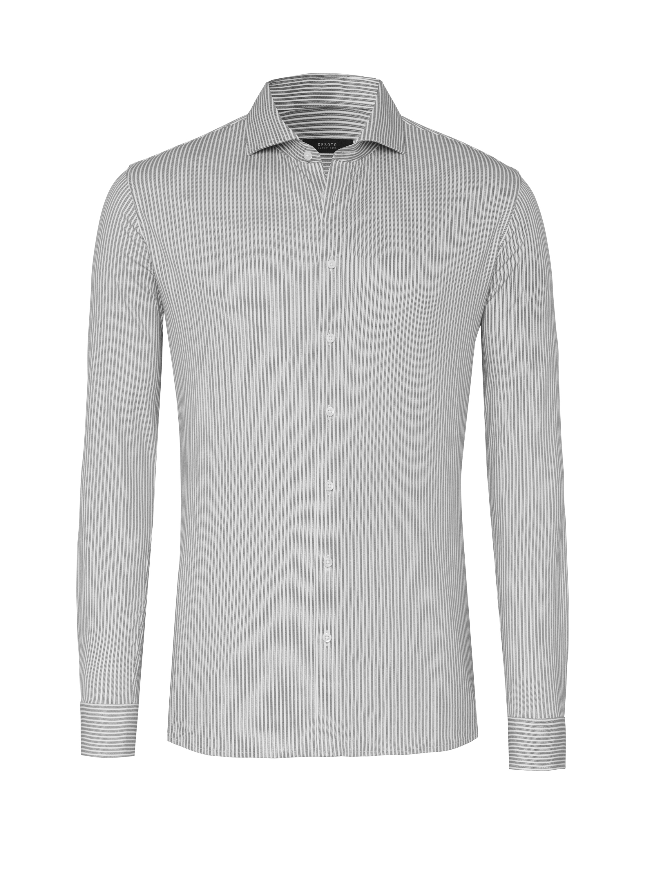 Mens shirt luxury hai in brown structure stripes, product view