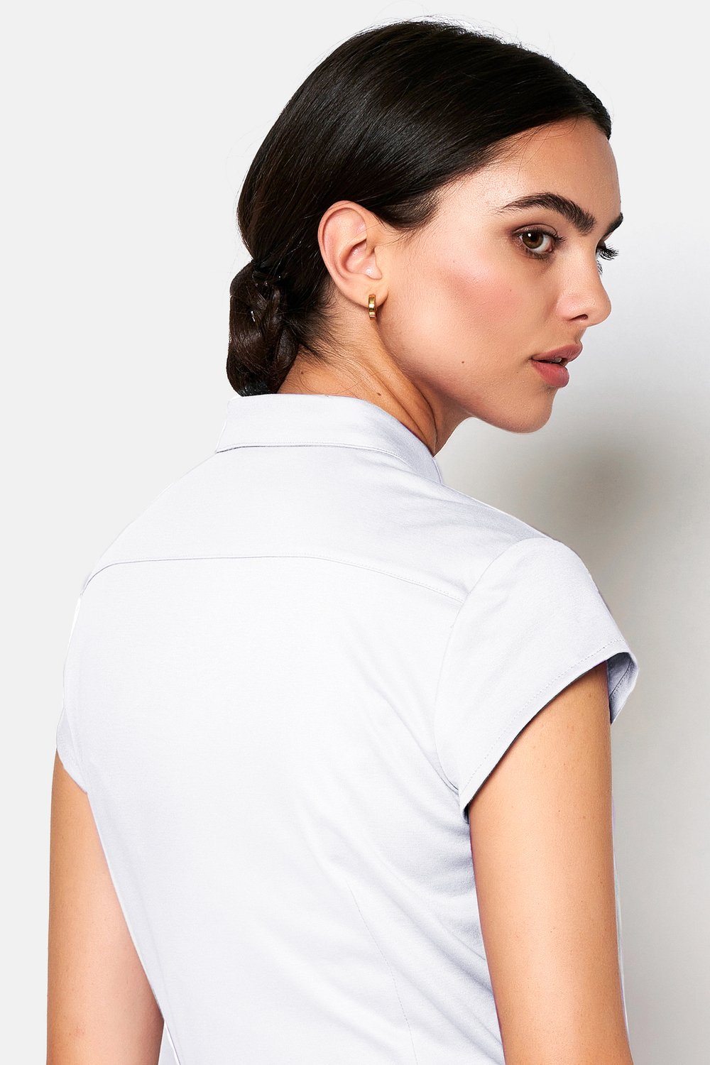 Bluse Pia solid white Rueckansicht
