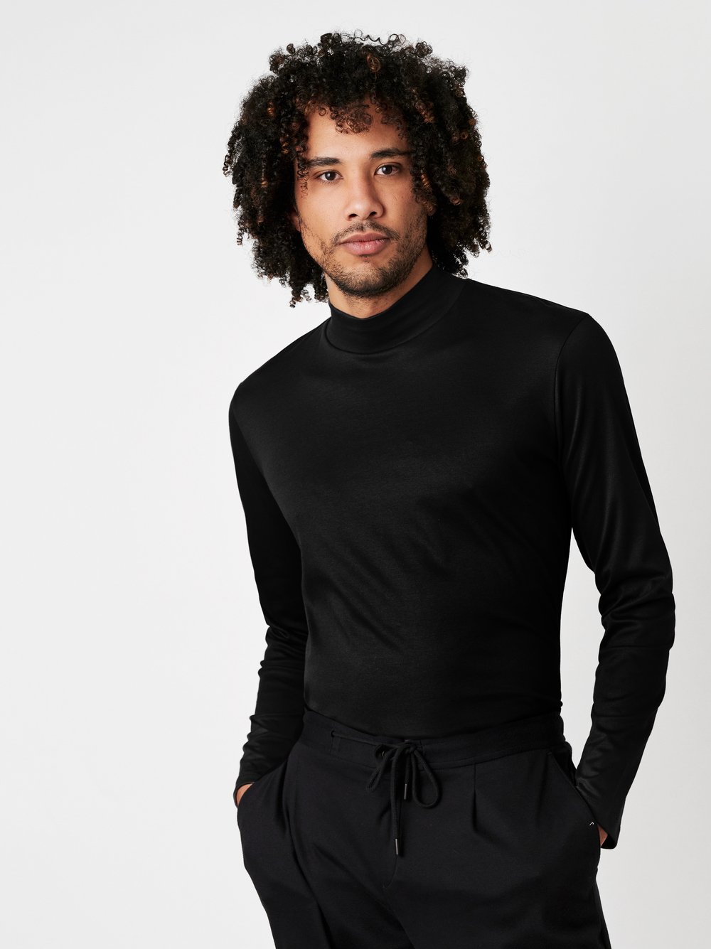 T-Shirt | Style »Casual Turtleneck« solid black