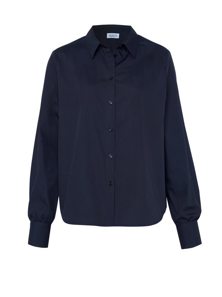 Womens blouse Lizzy in solid true navy, product view