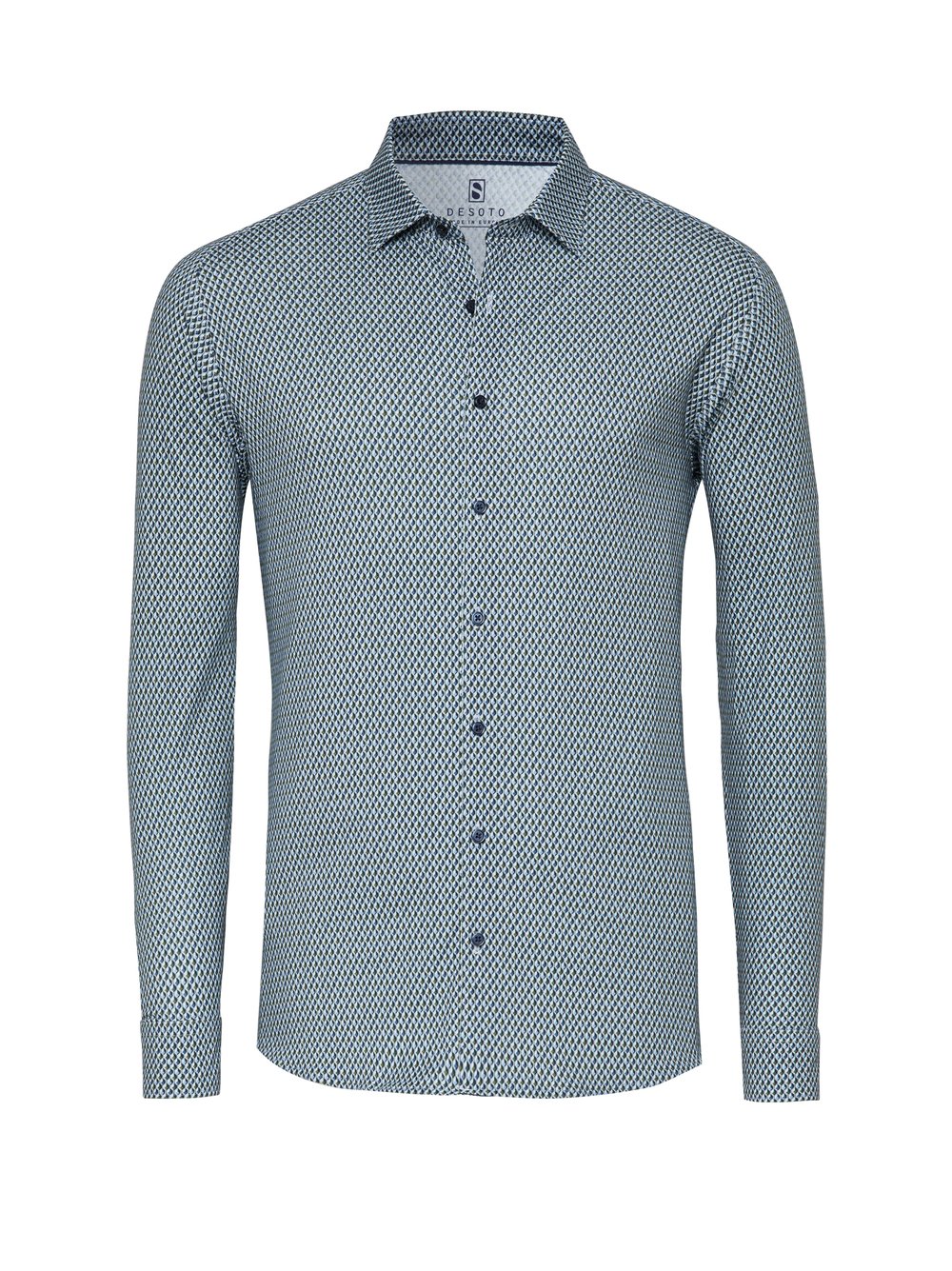 Shirt Casual Kent green squares hollow