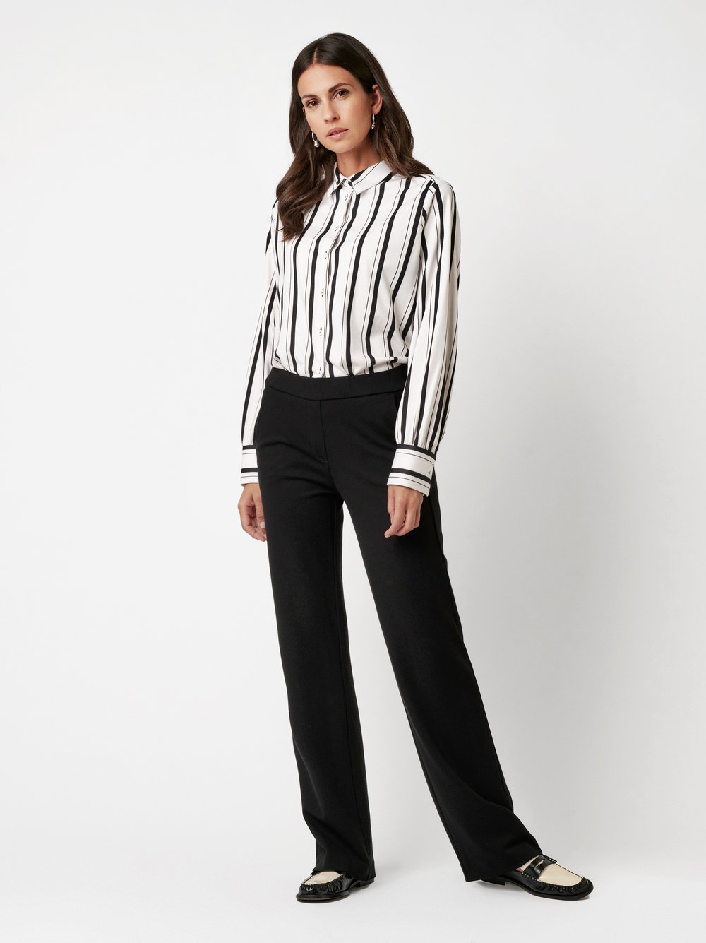 Bluse Lizzy stripe black white Outfitansicht