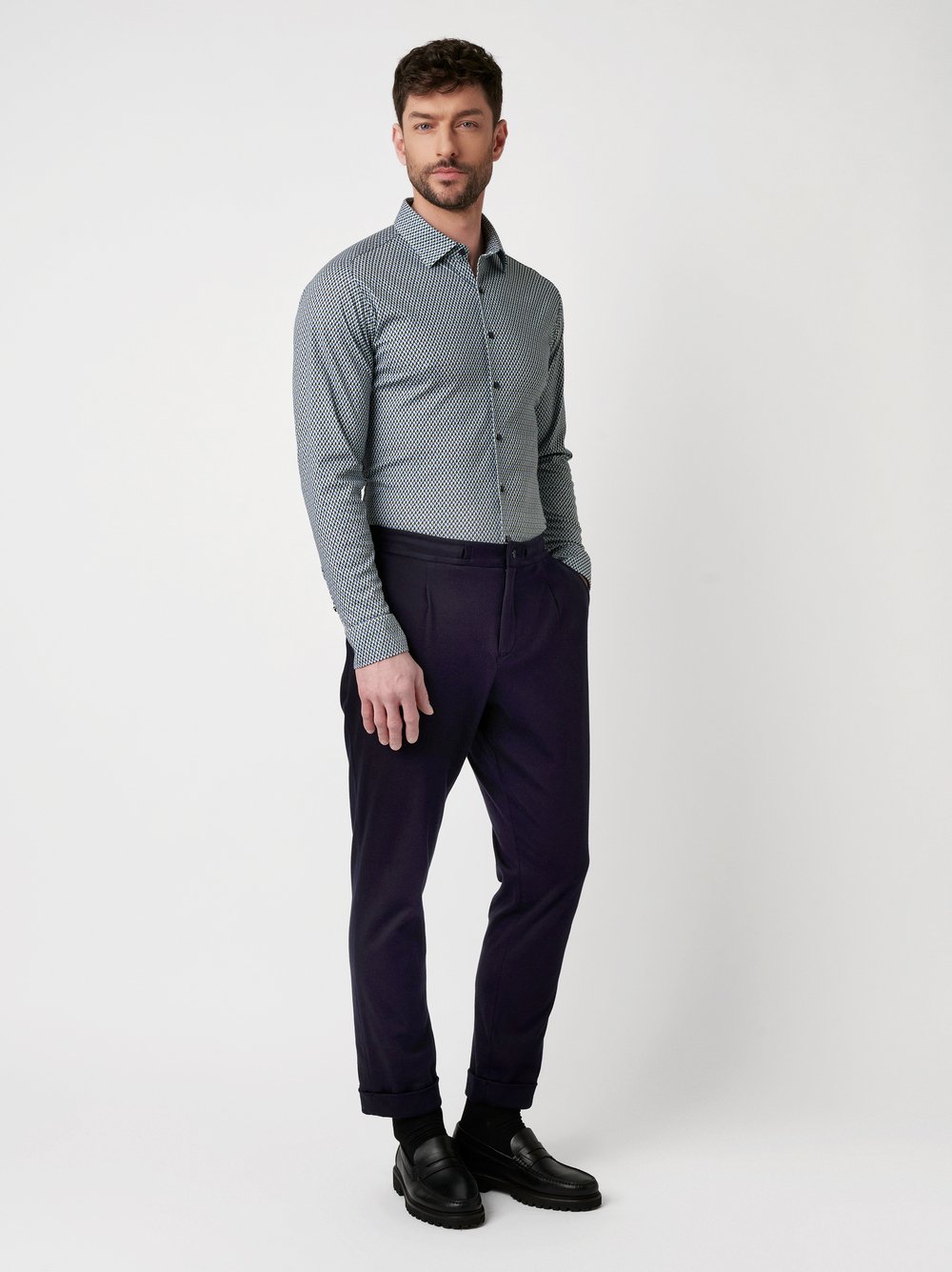 Shirt Casual Kent green squares outfit view