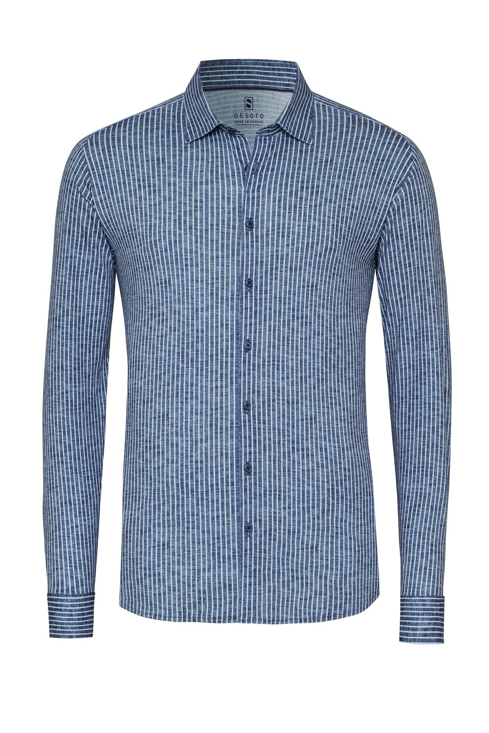 Hemd Casual Kent linen stripes  navy Freisteller