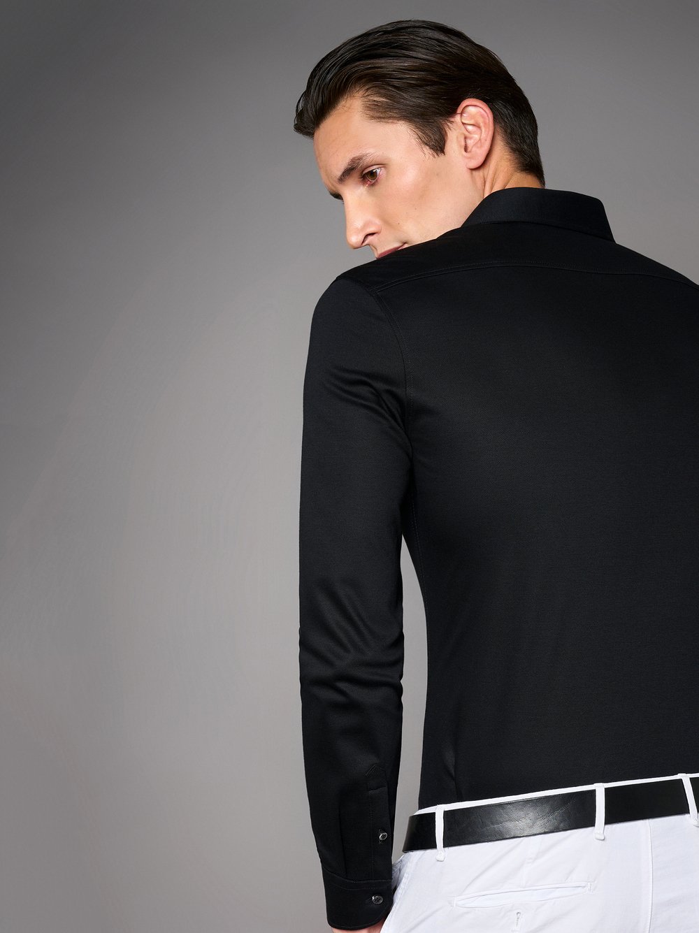 Shirt Style »Luxury Hai« black piqué - Main Image