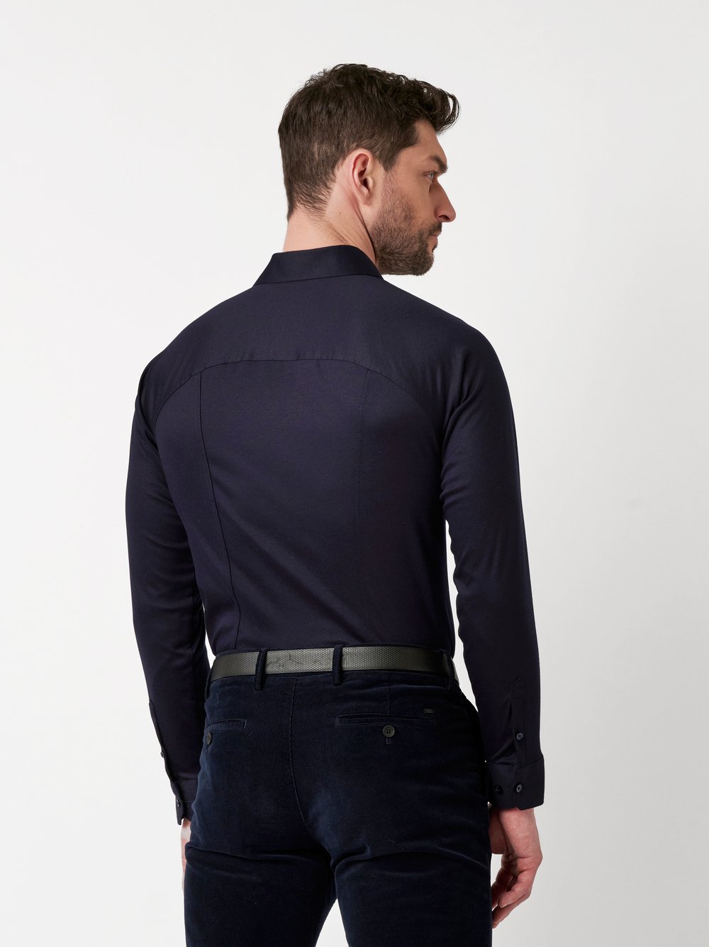 Shirt Casual Kent solid navy   rear view