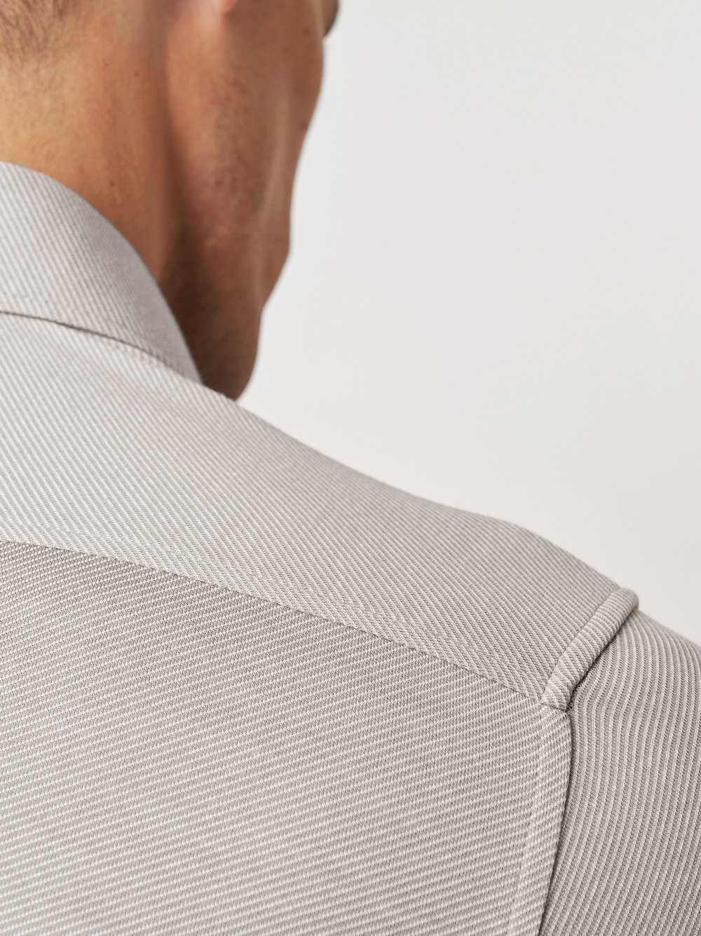 Shirt Luxury Hai light grey twill detail view Shirt Luxury Hai light grey twill detail view