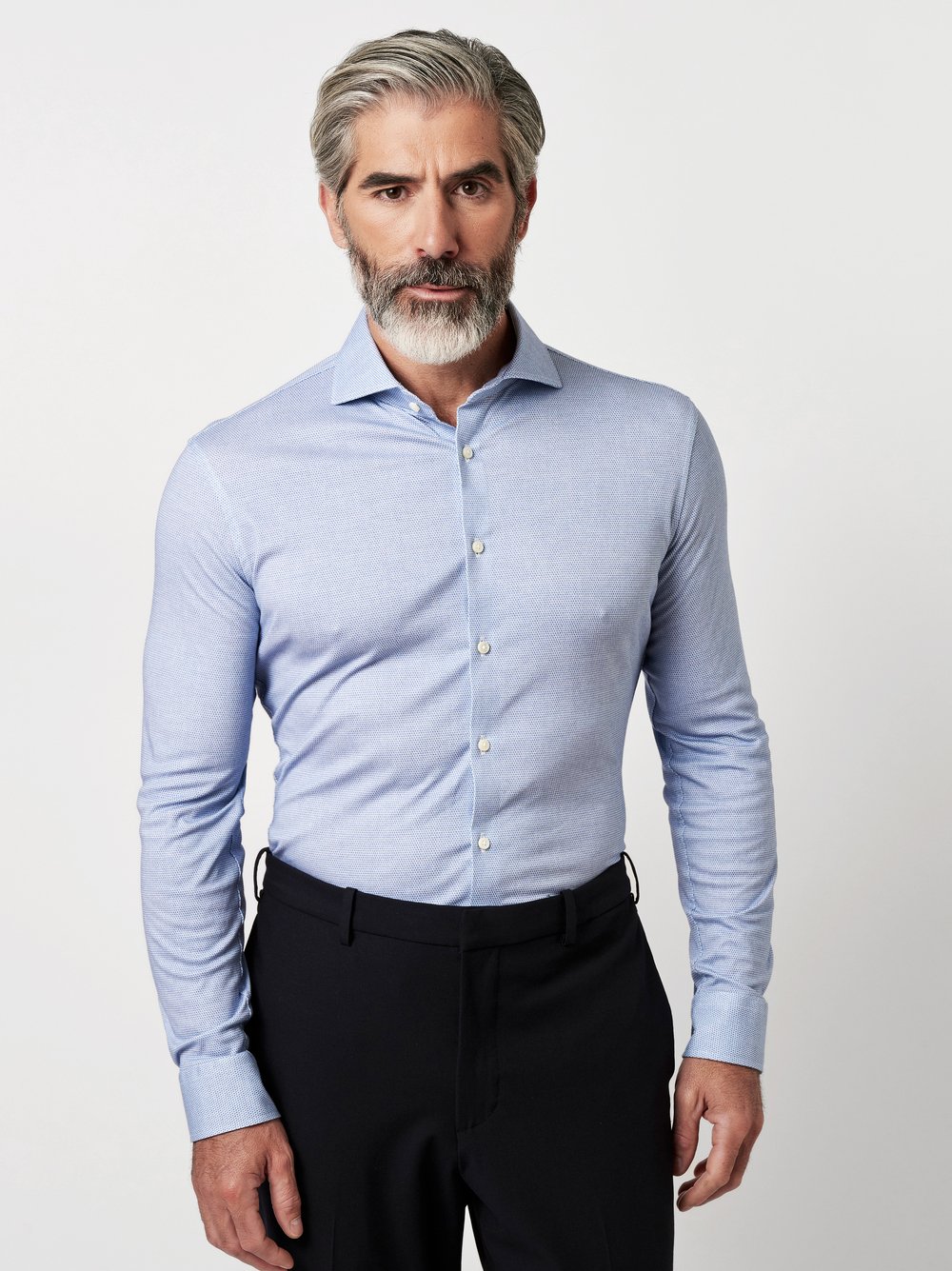 Shirt Luxury Hai skyblue minimal dots front view Shirt Luxury Hai skyblue minimal dots front view