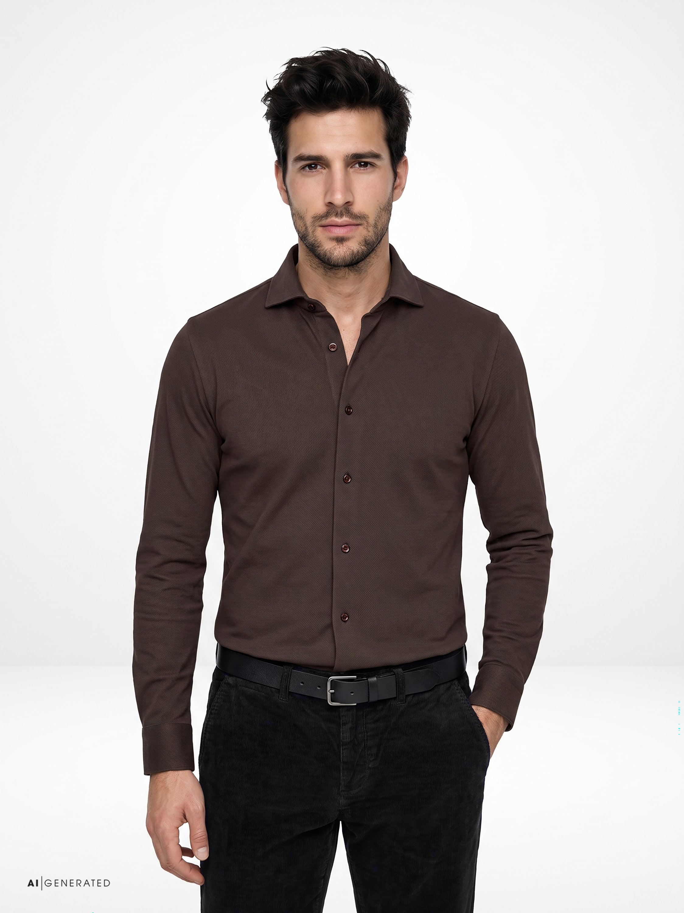 Shirt | Style »Luxury Hai« Brown pique