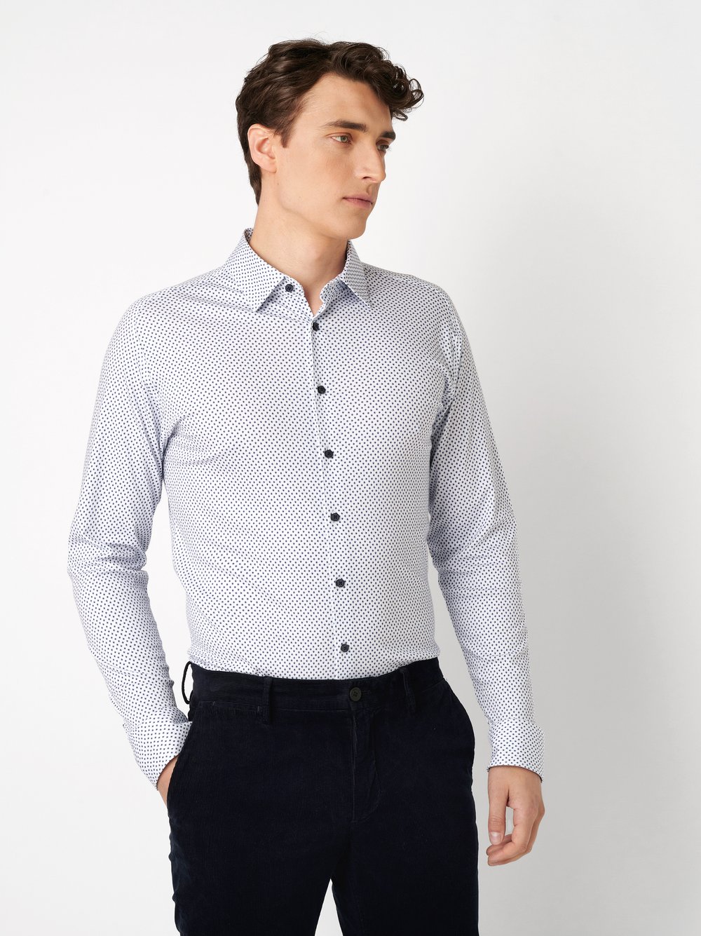 Hemd | Style »Casual Kent« blue geometry