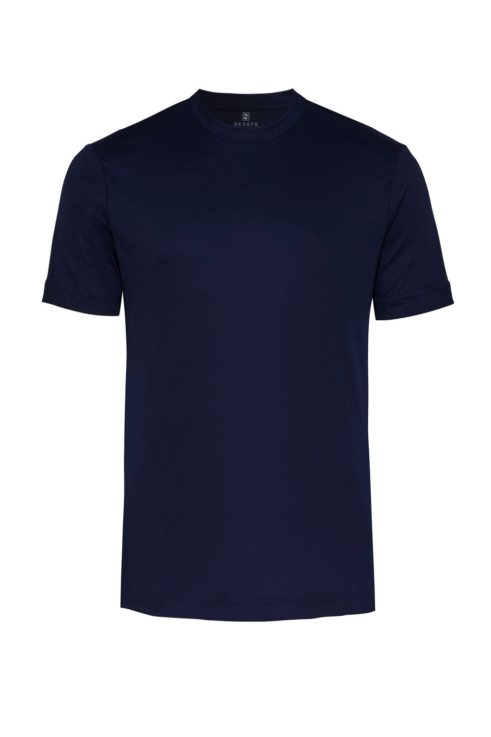 Herrenshirt Casual Roundneck in solid navy, freigestellte Produktansicht