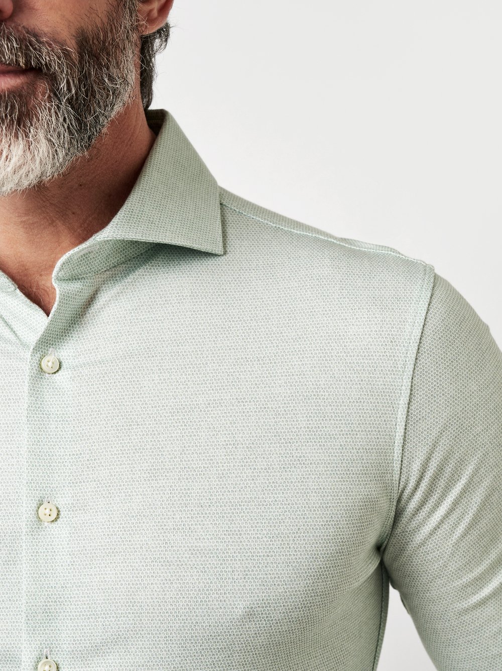 Shirt Luxury Hai lightgreen minimal dots detail view Shirt Luxury Hai lightgreen minimal dots detail view