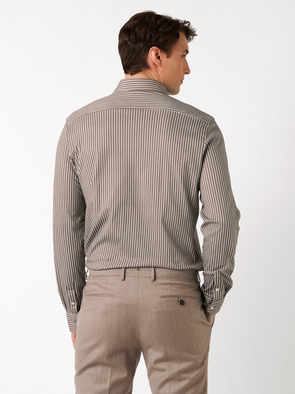 Hemd | Style »Essential Hai« brown white stripes