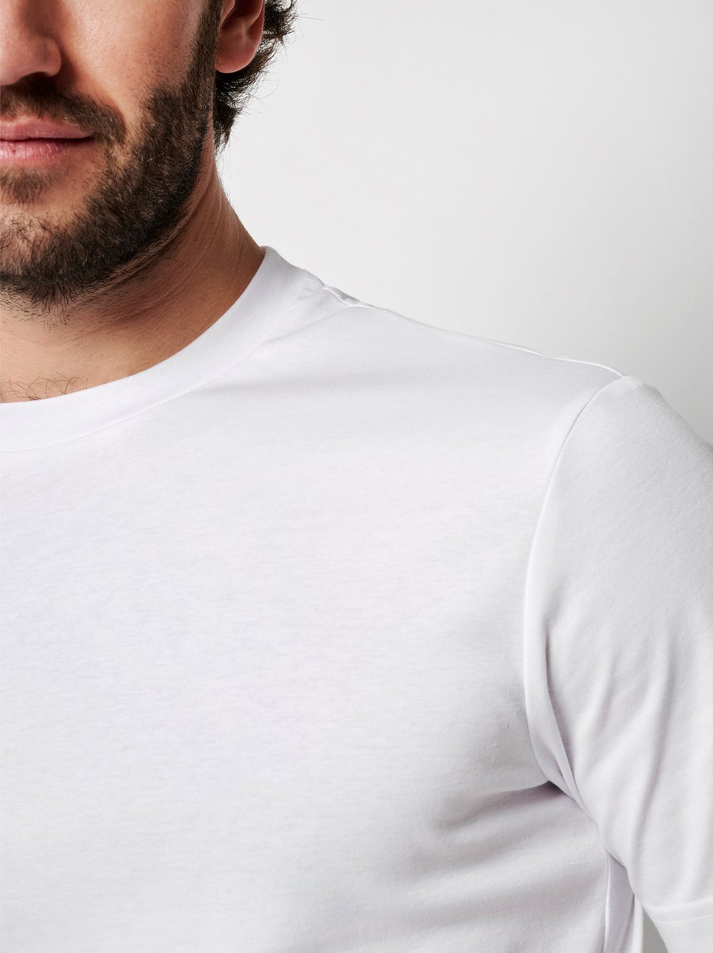 T-Shirt white solid Detailansicht