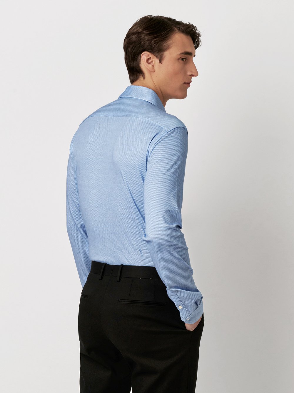 Hemd Essential Hai light blue fake Rueckansicht Hemd Essential Hai light blue fake Rueckansicht