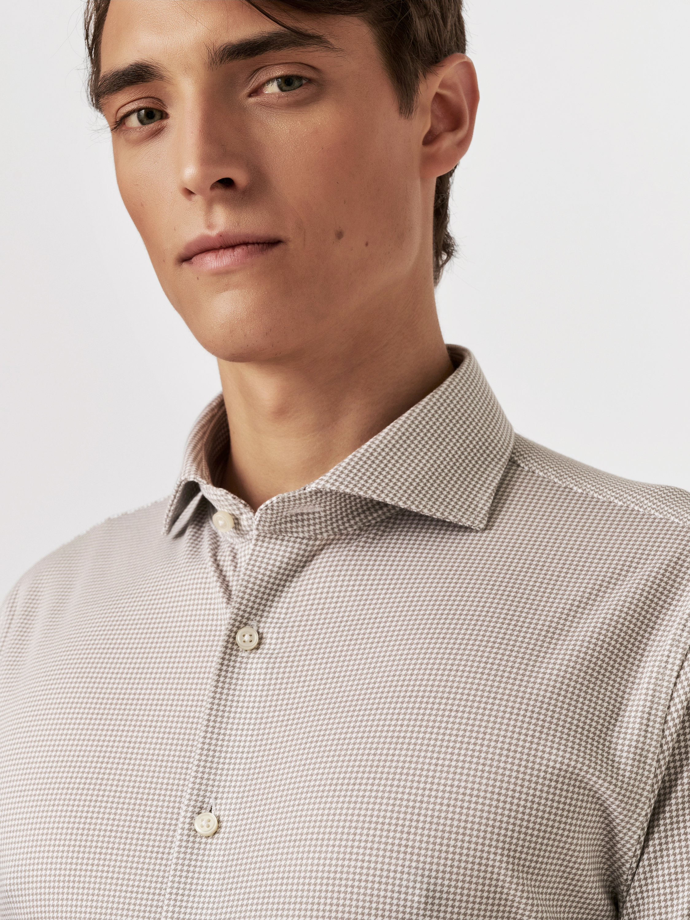 Hemd Essential Hai grey houndstooth Detailansicht Hemd Essential Hai grey houndstooth Detailansicht