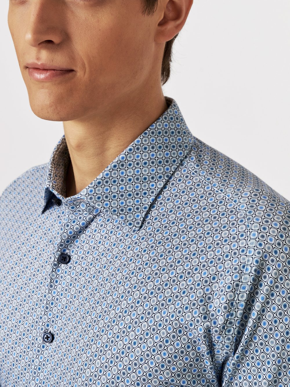 Hemd Casual Kent bluish quadratic combs Detailansicht