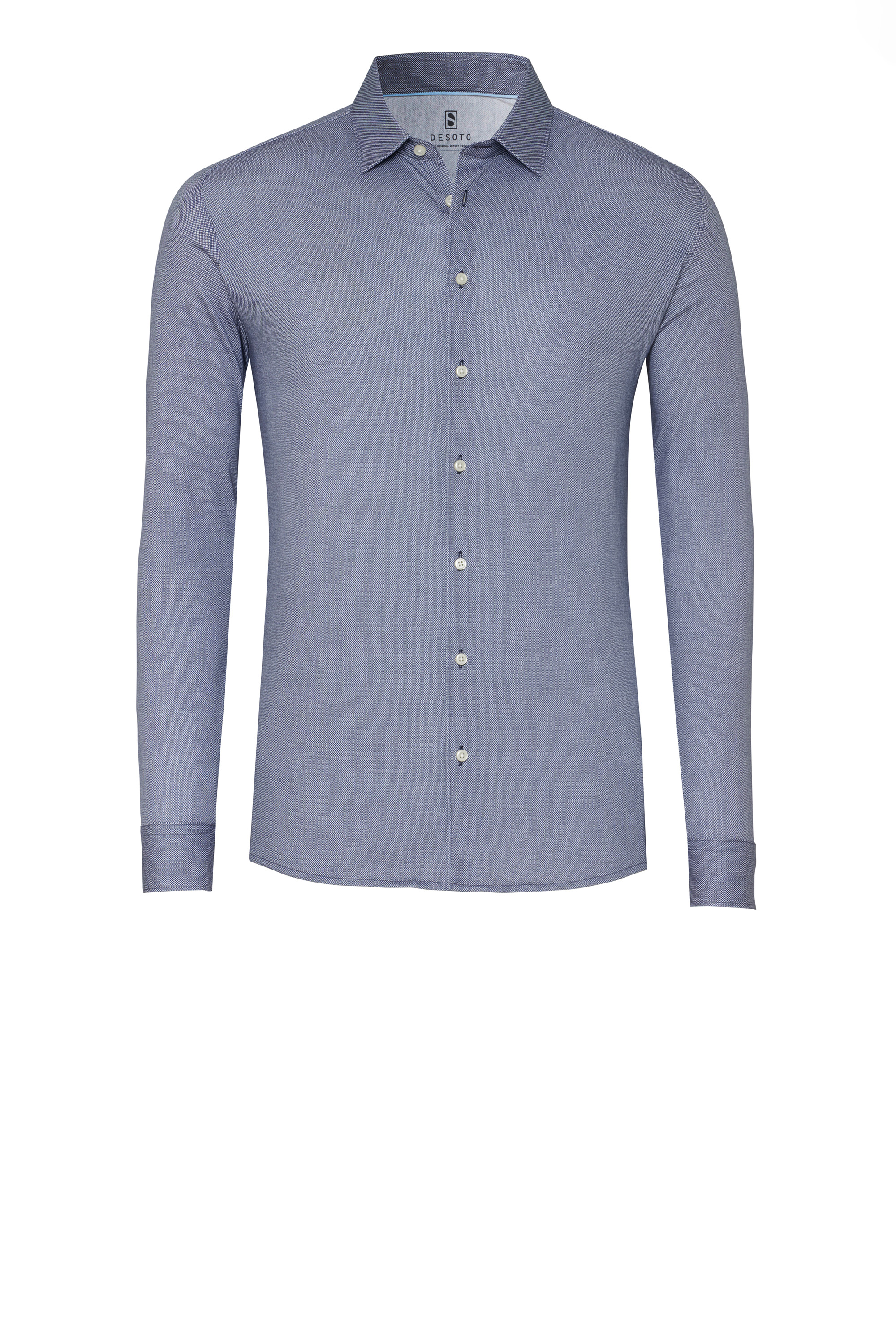 DESOTO Casual Hemd in Blau – modernes Jerseyhemd mit hoher Elastizität, bügelfrei und komfortabel für Freizeit und Smart Casual Looks.