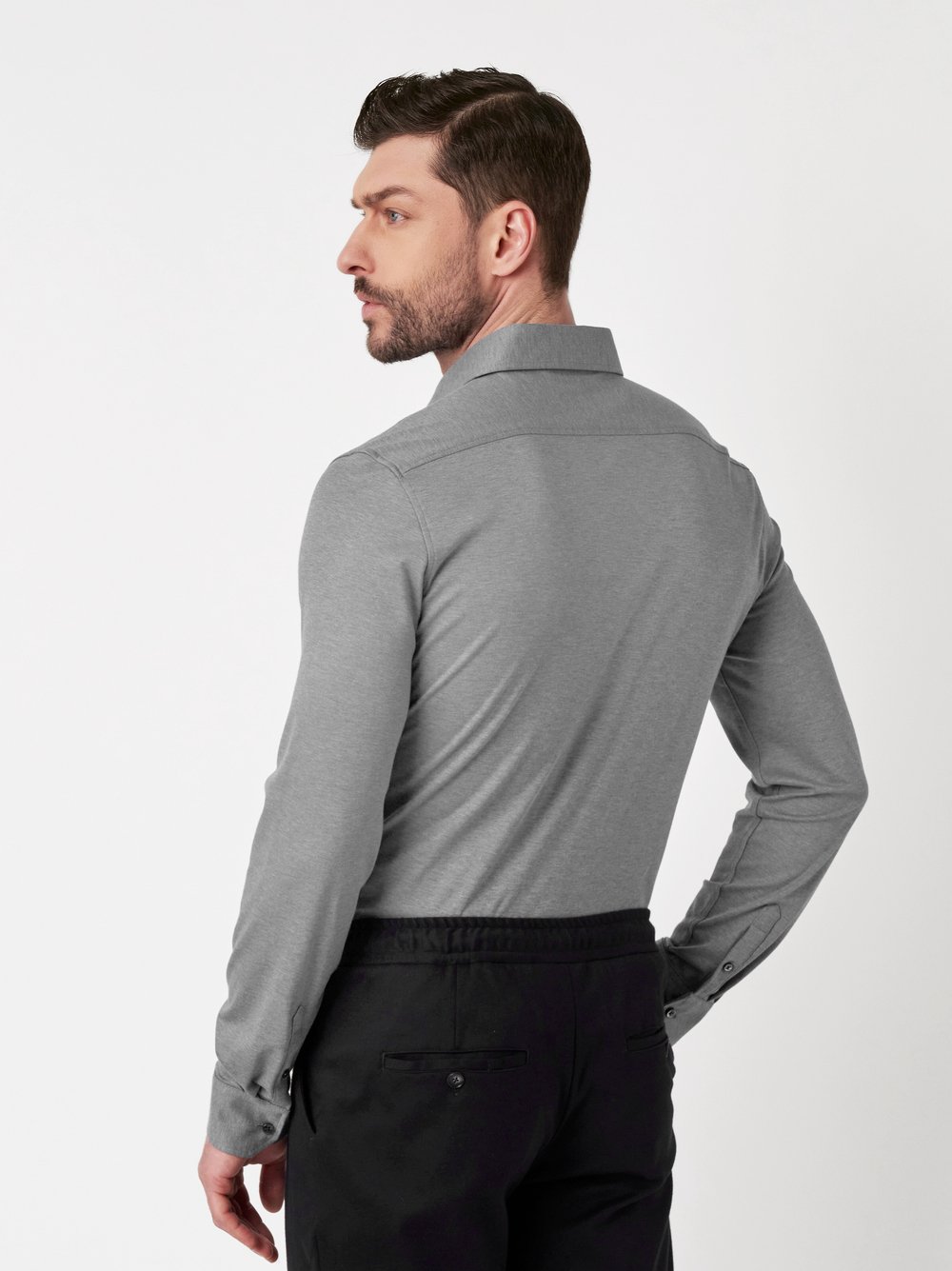 Shirt Luxury Hai grey melange rear view