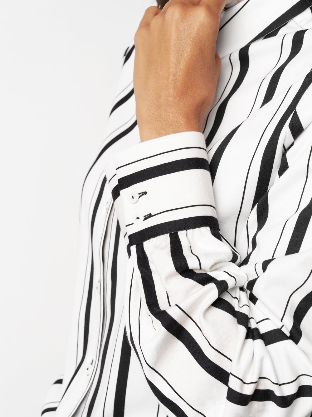 Bluse Lizzy stripe black white Detailansicht