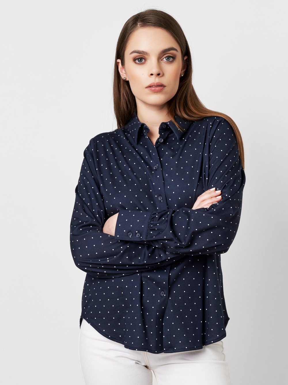 Blouse | Style »Lizzy« navy with white dots