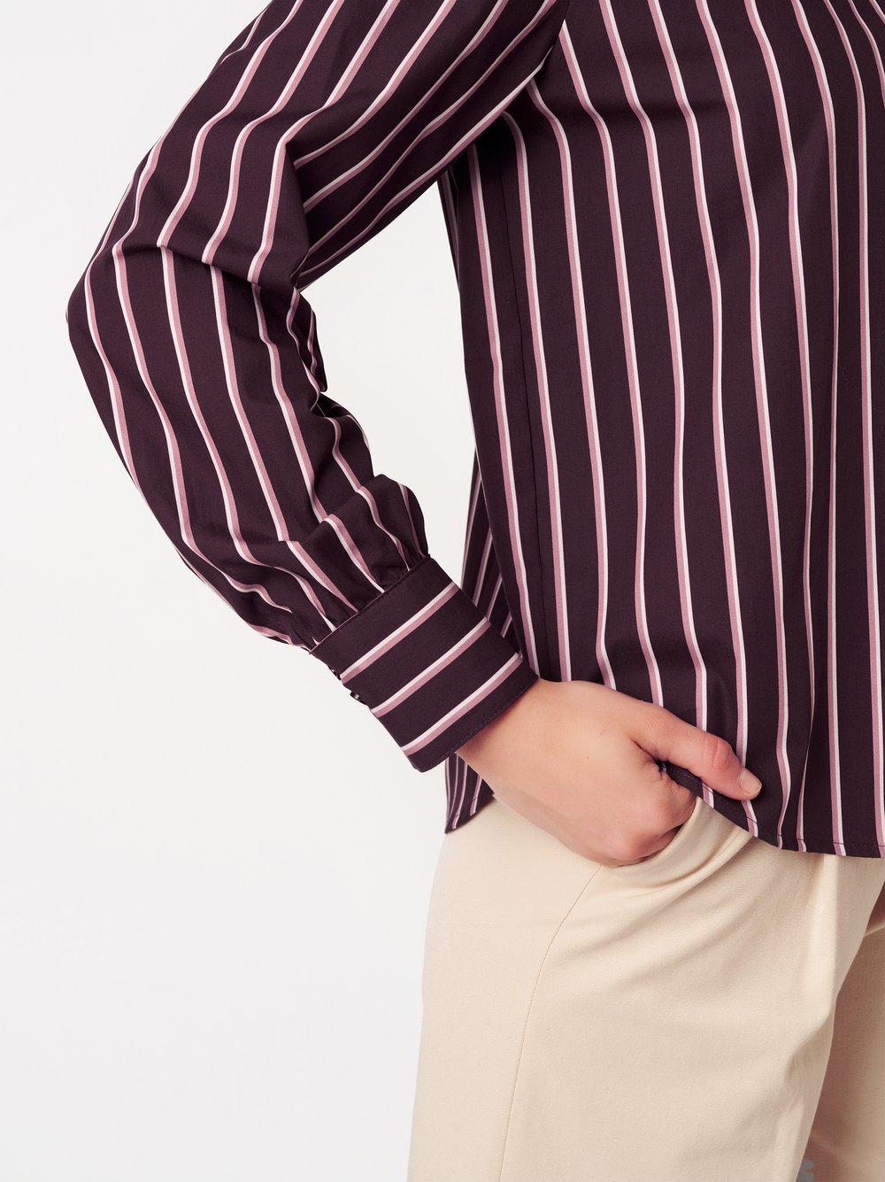 Bluse | Style »Lizzy« striped burgundy rosé