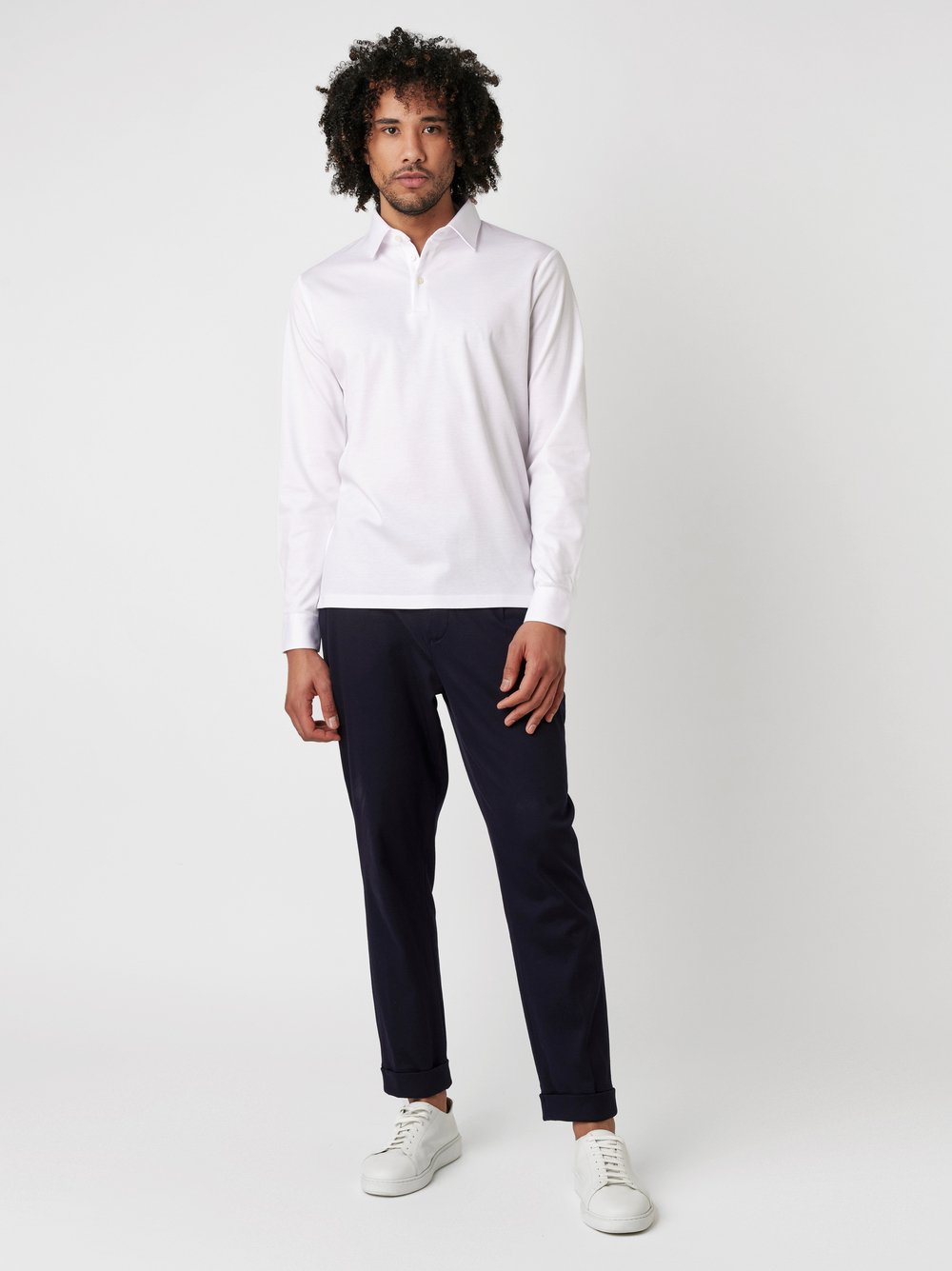 Polo Essential Polo Kent white pique outfit view