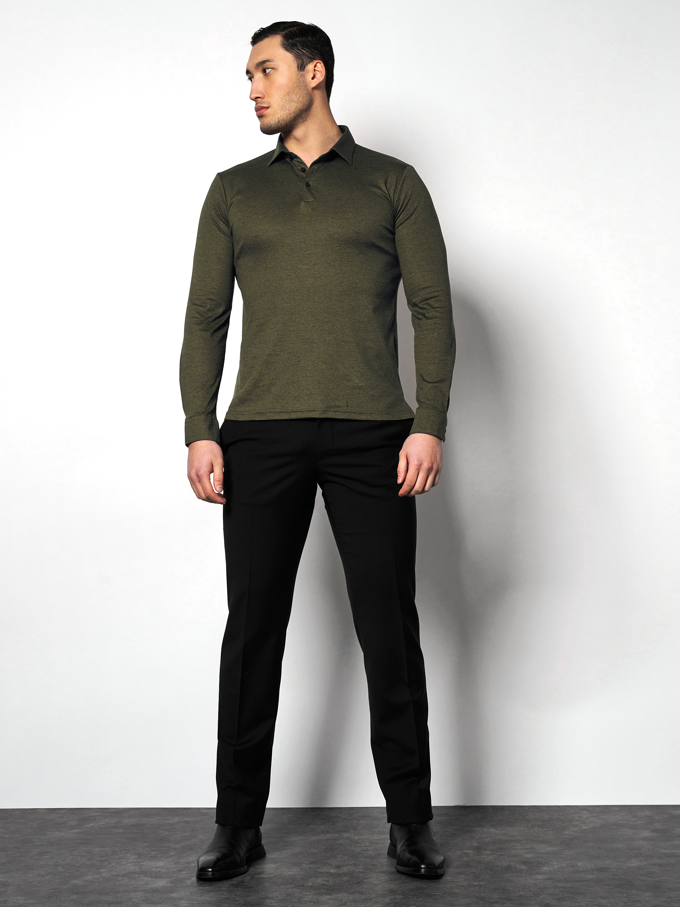 Polo Essential Polo Kent forrest green pique outfit view