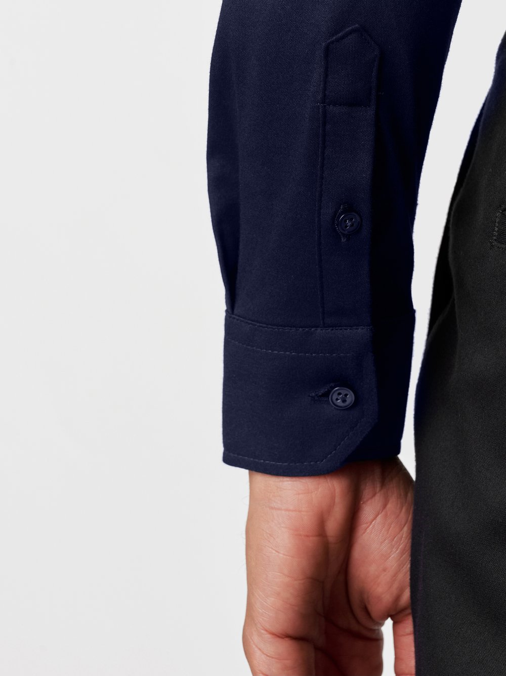 Herrenhemd Casual Kent in solid navy, Detailansicht