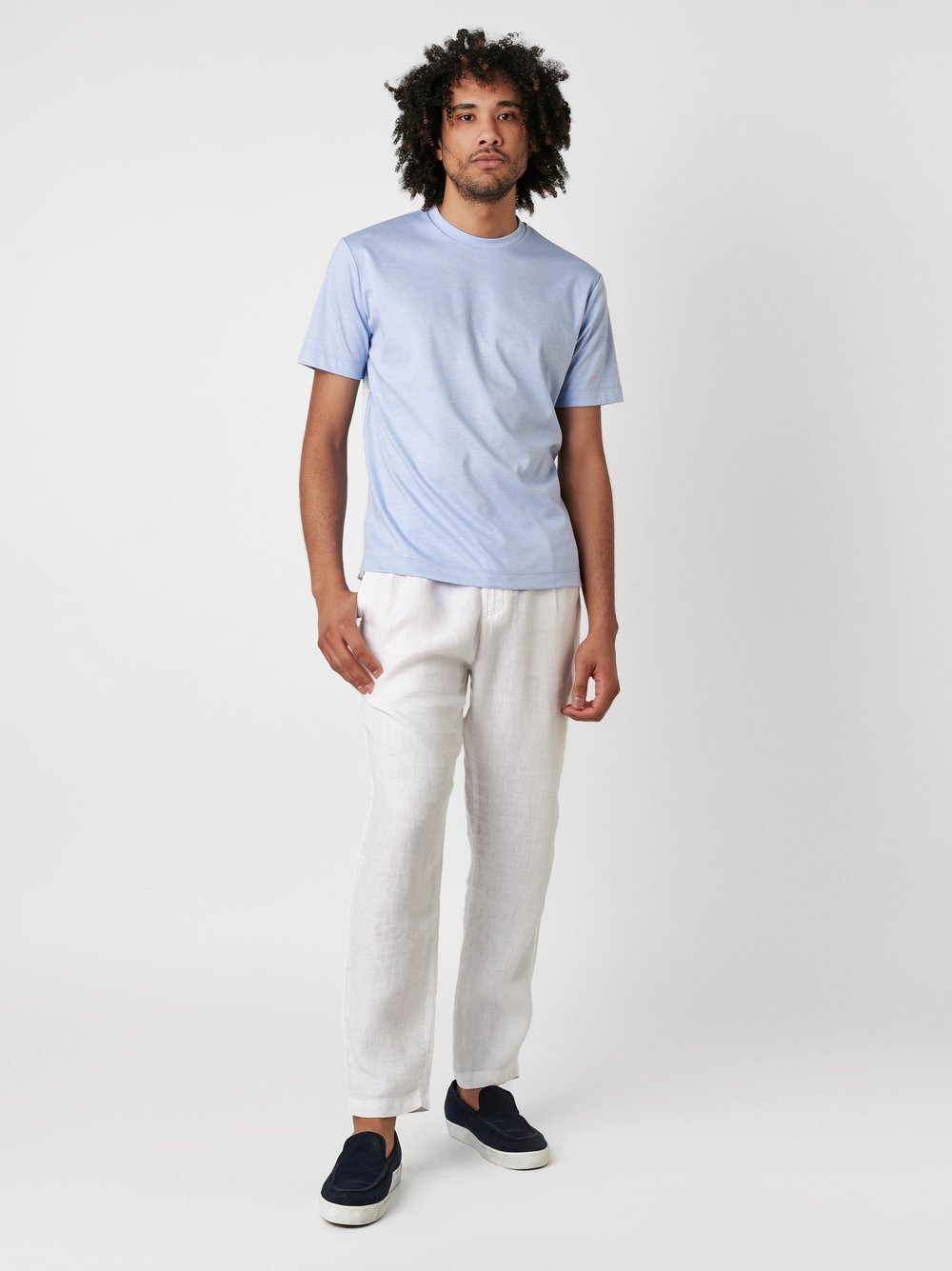 T-Shirt light blue pique Outfitansicht