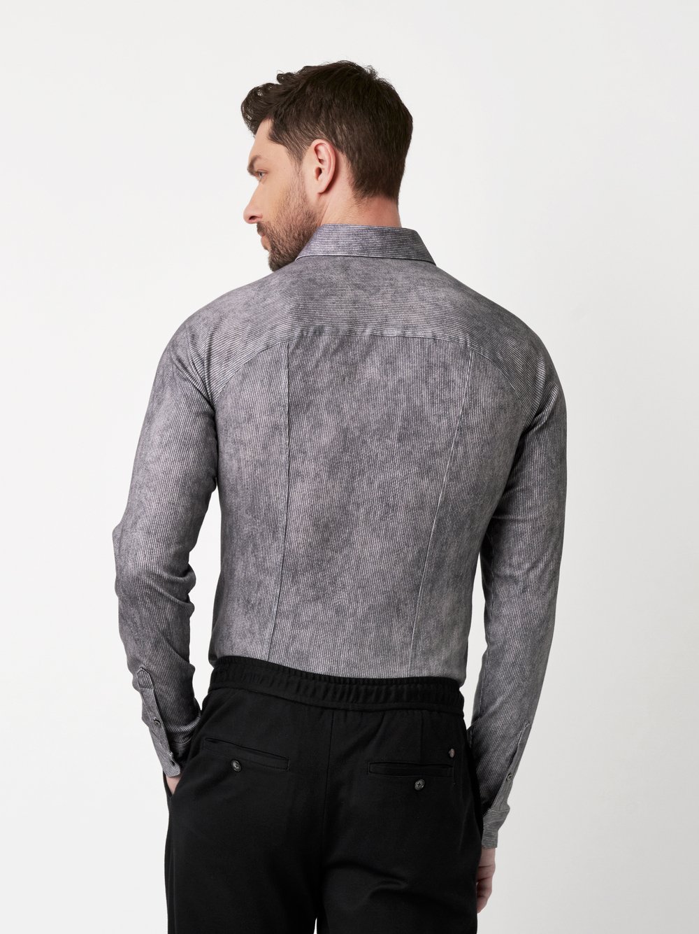 Shirt Casual Kent grey corduroy rear view
