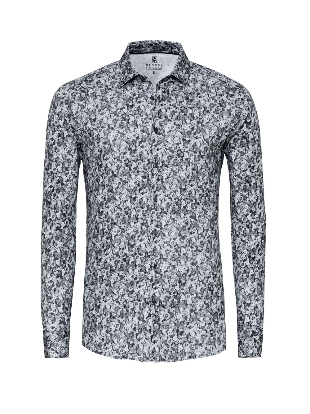 Shirt Casual Kent grey denim flowers hollow