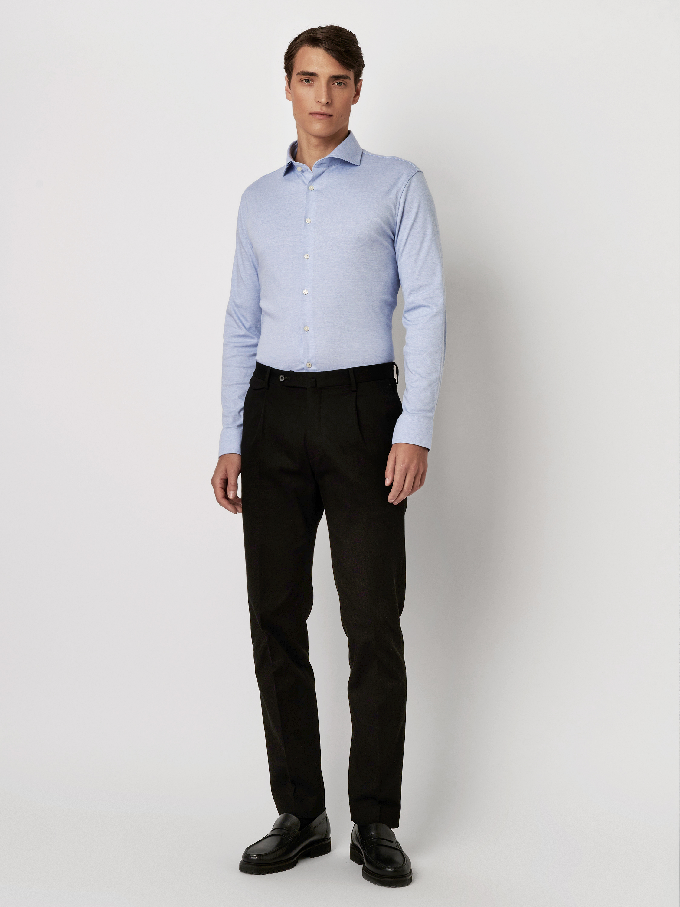 Shirt Essential Hai light blue pique outfit view Shirt Essential Hai light blue pique outfit view