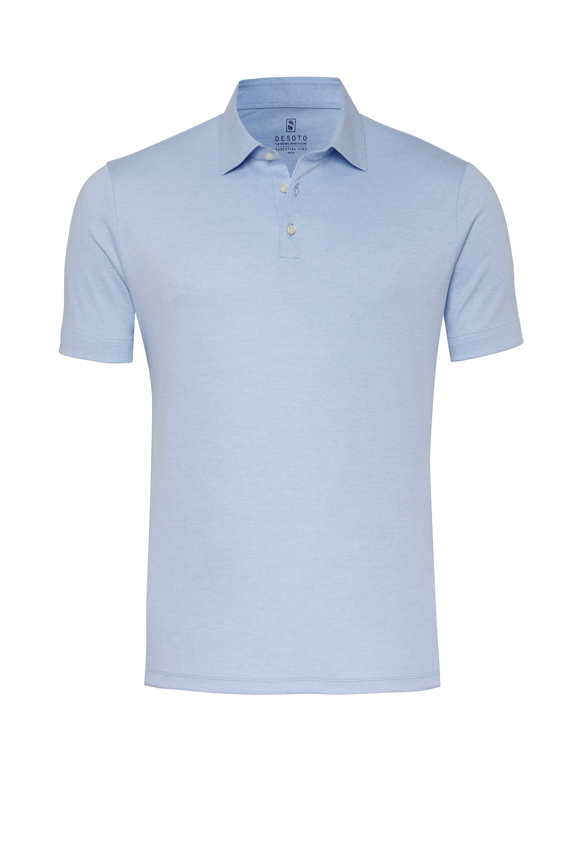 Herrenpolo Essential Kent in light blue pique, freigestellte Produktansicht