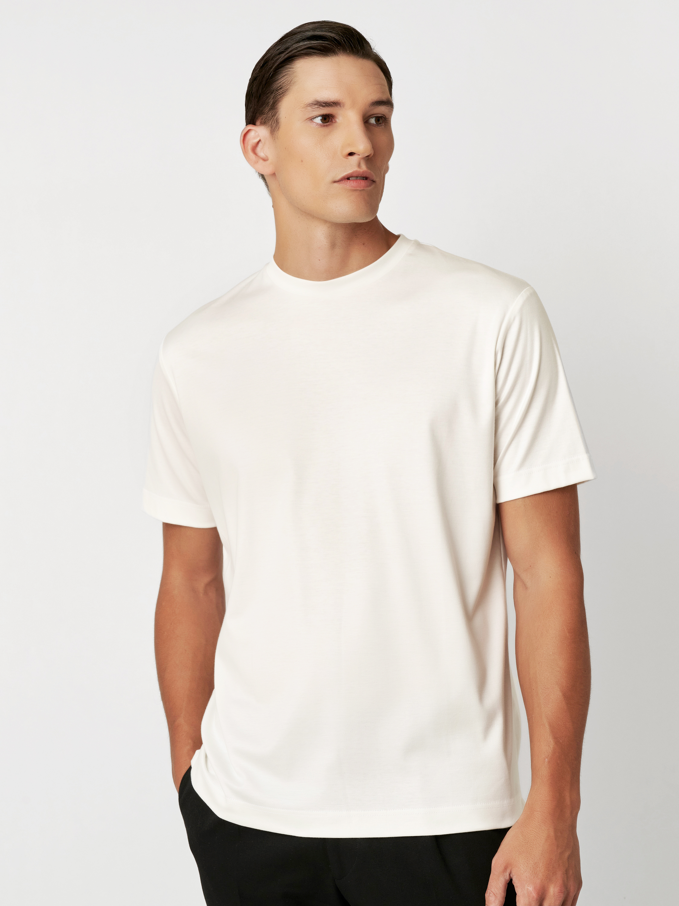 T-Shirt | Style »Luxury Two Ply T-Shirt« off white