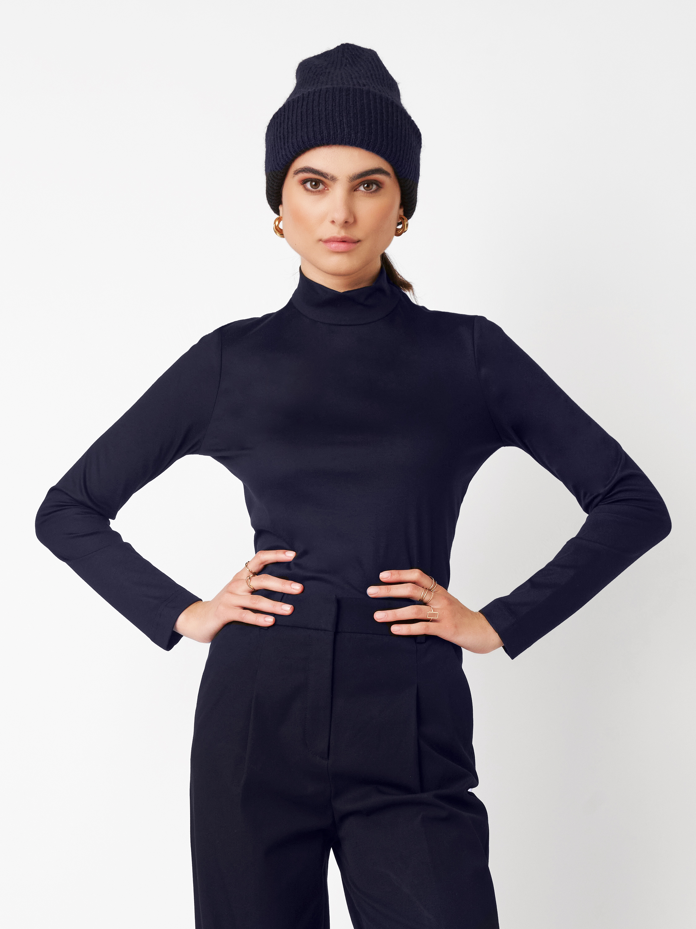 Sweater Anna navy front view Sweater Anna navy front view