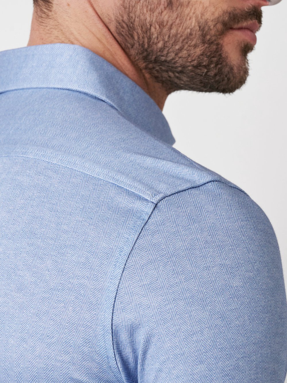 Shirt Luxury Hai light blue herringbone detail view