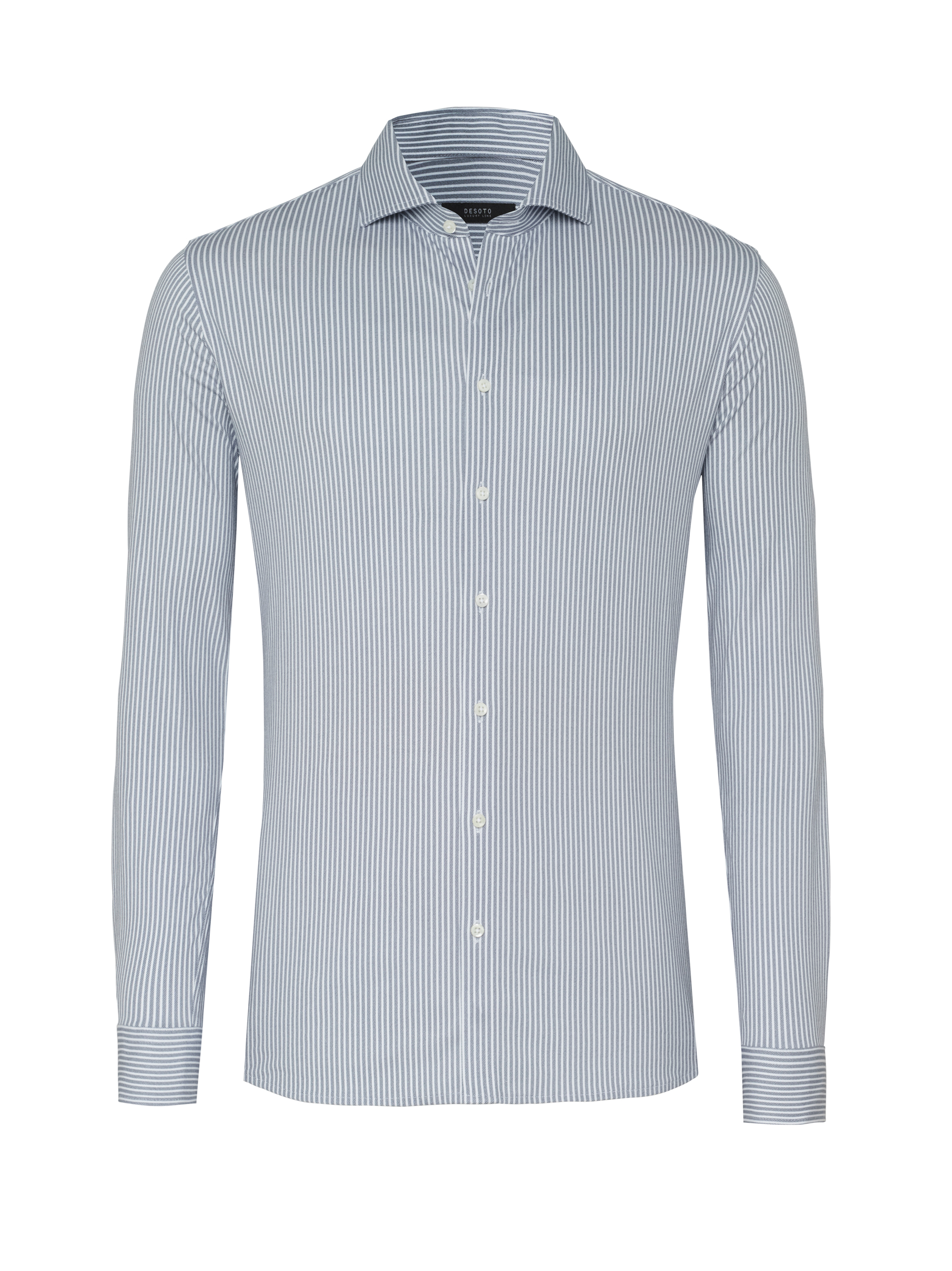 Mens shirt luxury hai in blue structure stripes, product view