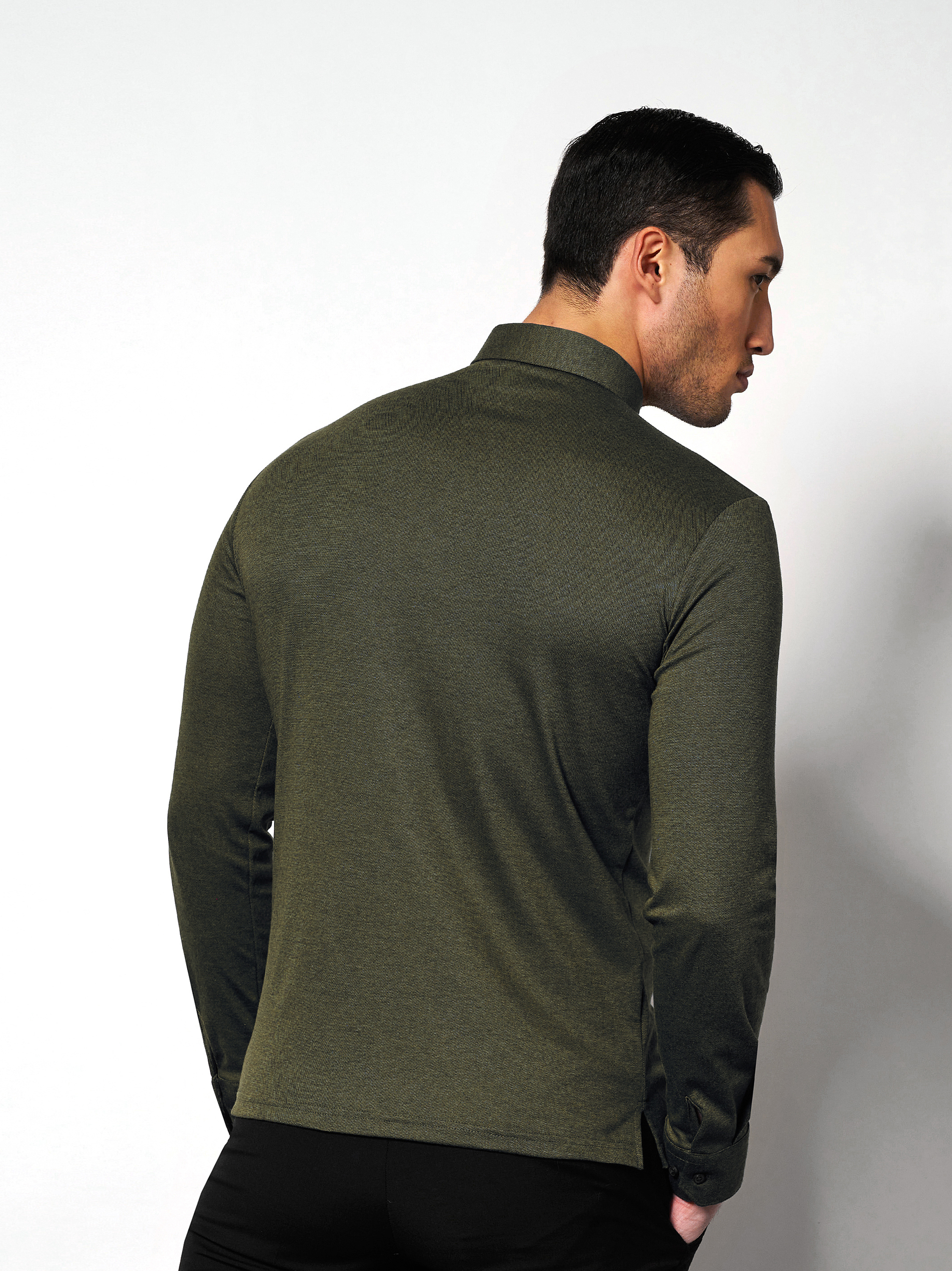 Polo Essential Polo Kent forrest green pique rear view